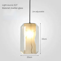 Kronleuchter aus Glas und Naturmarmor modernes minimalistisches Design Dekoration