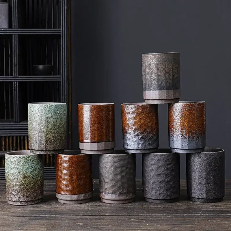 Mug artisanal en céramique style rustique vintage chinois