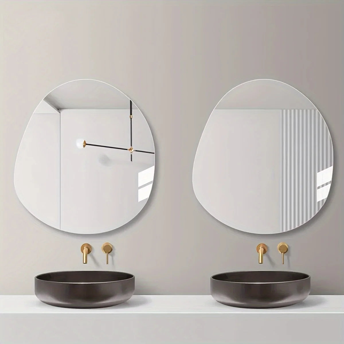 Ellipse Irregular Bathroom Acrylic Shatterproof Mirrors, Wall Mirror, Non Glass Mirror Decor for Bedroom, Living Room