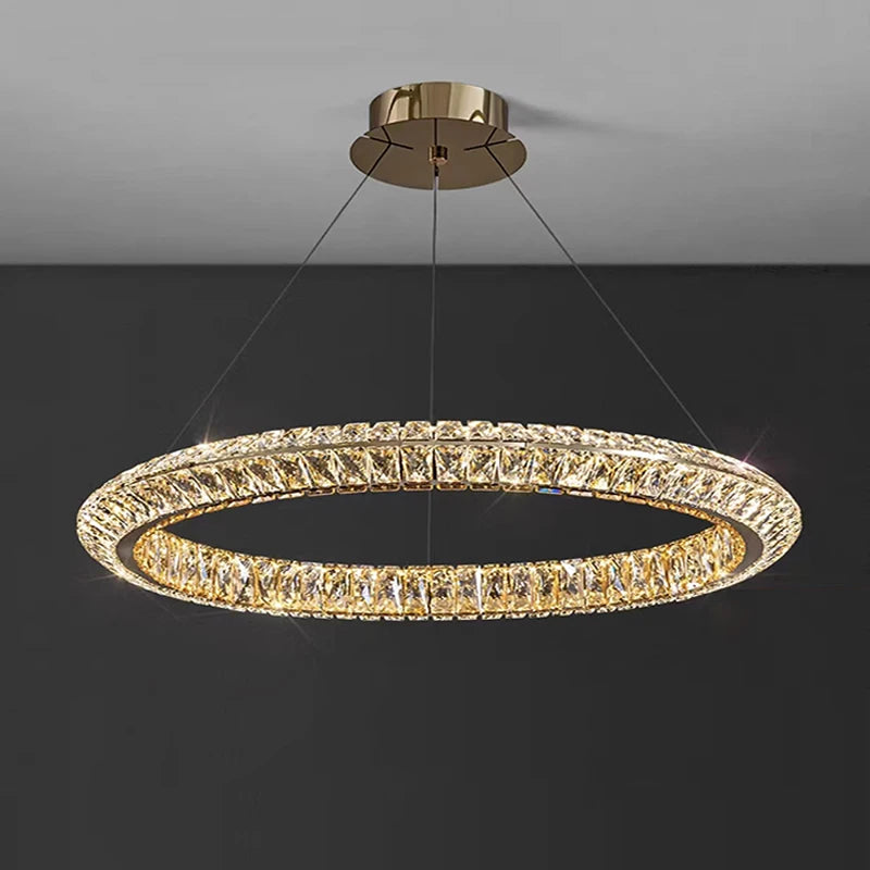 lustre en cristal doré design postmoderne pour intérieur élégant - vue 5 sur 11