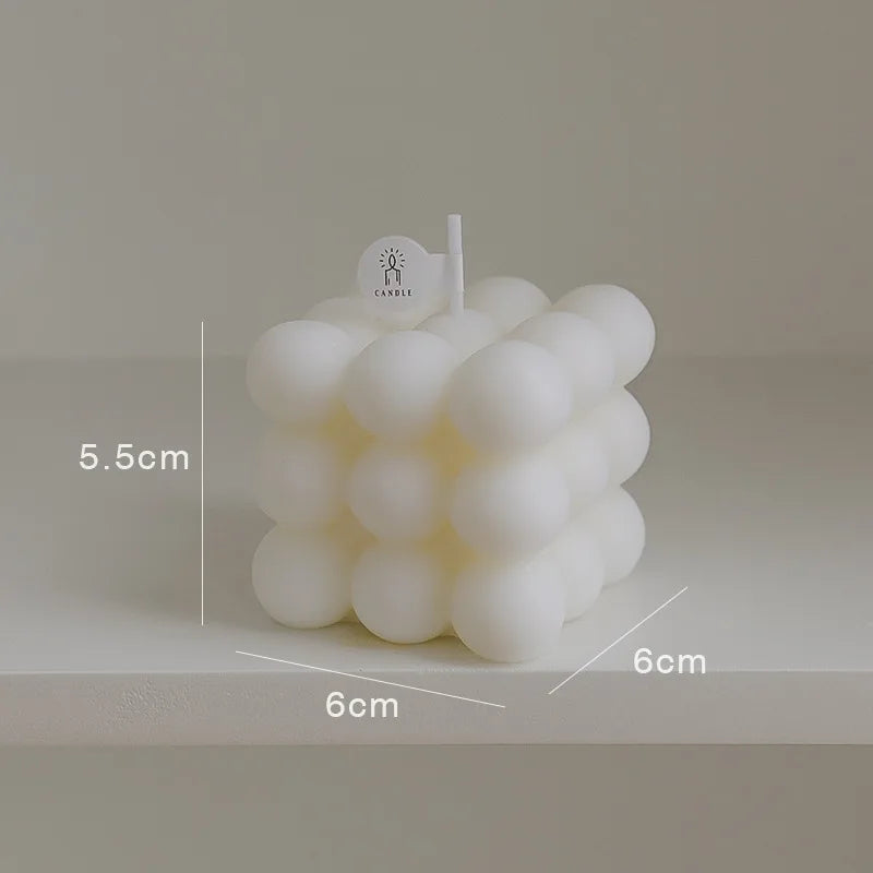 bougie cube parfumée à bulles en cire de soja artisanale - vue 6 sur 14