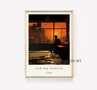 bibliothèque d'œuvres d'art d'edward hopper affiches modernes décoratives