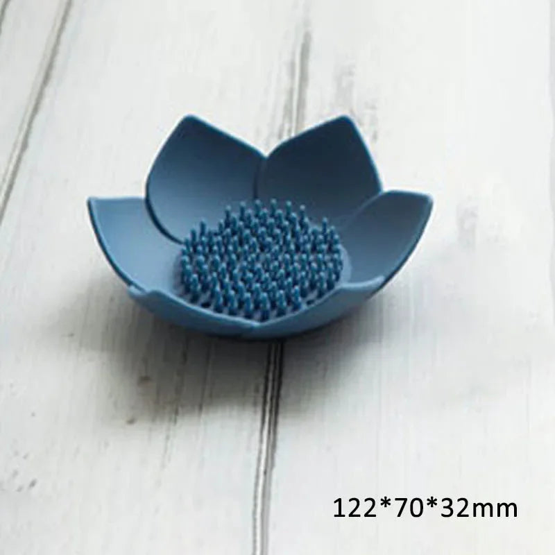 boîte à savon lotus antidérapante en silicone portable - vue 7 sur 9