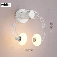 Applique murale LED créative en forme de casque audio