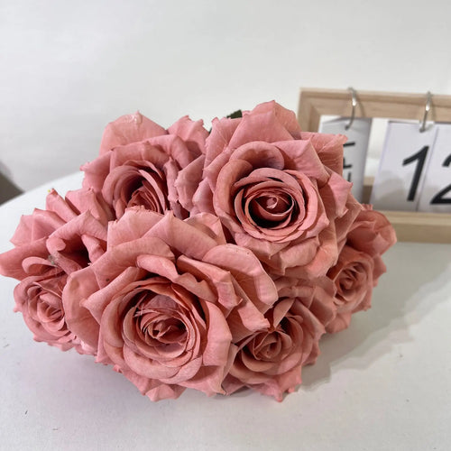 bouquet de roses artificielles en soie décoratives pour intérieur