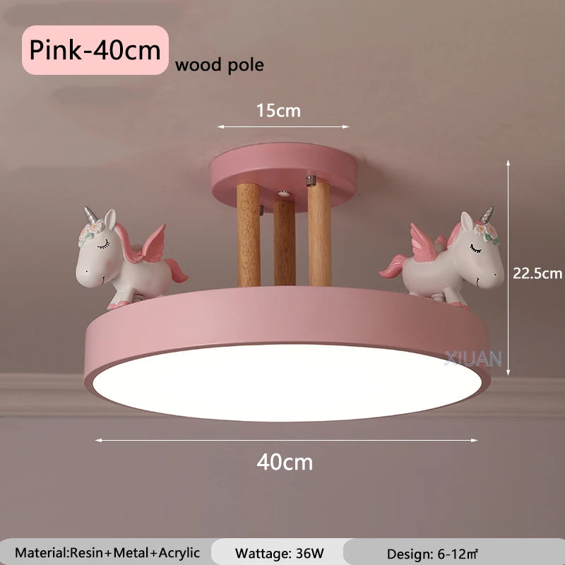 lustre enfant motif cheval pour chambre garçon fille