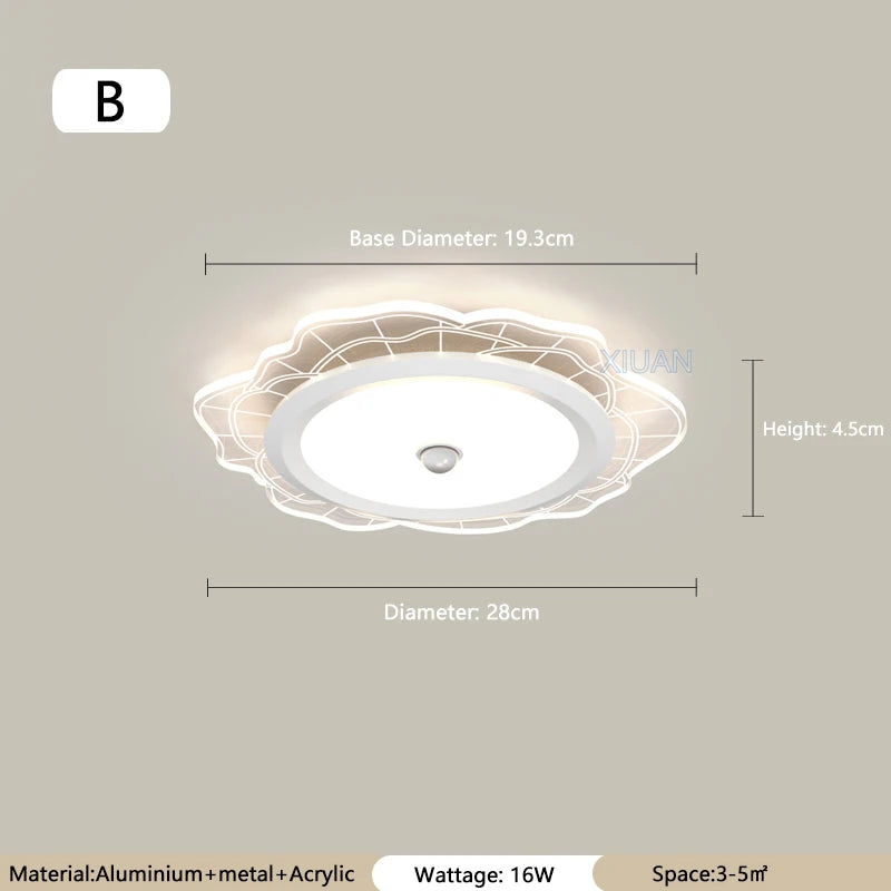 Moderne Deckenleuchten mit Infrarot-Bewegungssensor - vue 8 sur 9