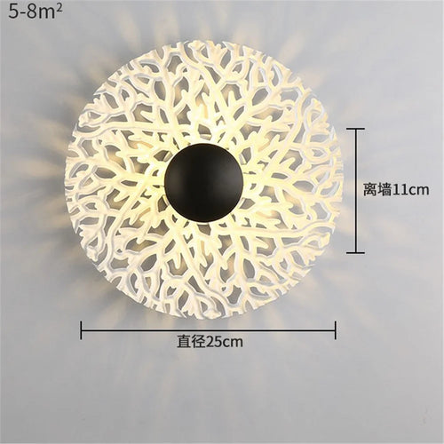 Runde LED-Wandleuchte aus Metall im nordischen Stil für modernes Interieur - vue 13 sur 23