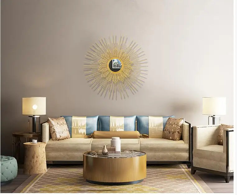 décoration murale en fer forgé avec miroir fleur décoratif - vue 4 sur 10