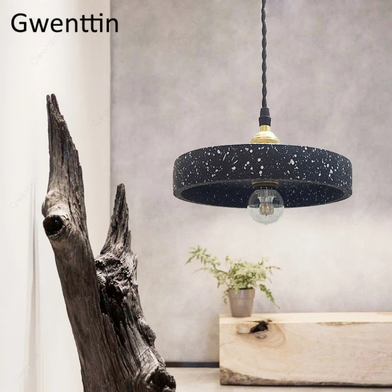 lustre suspendu en ciment éclairage rétro pour intérieur
