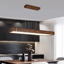 Moderner LED-Kronleuchter aus dunklem Holz für die Innendekoration