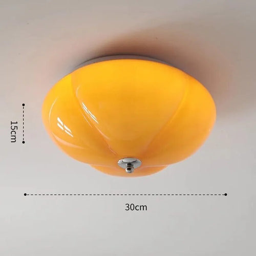 Lustre LED minimaliste citrouille en verre