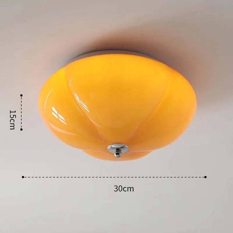 Lustre LED minimaliste citrouille en verre - vue 6 sur 9