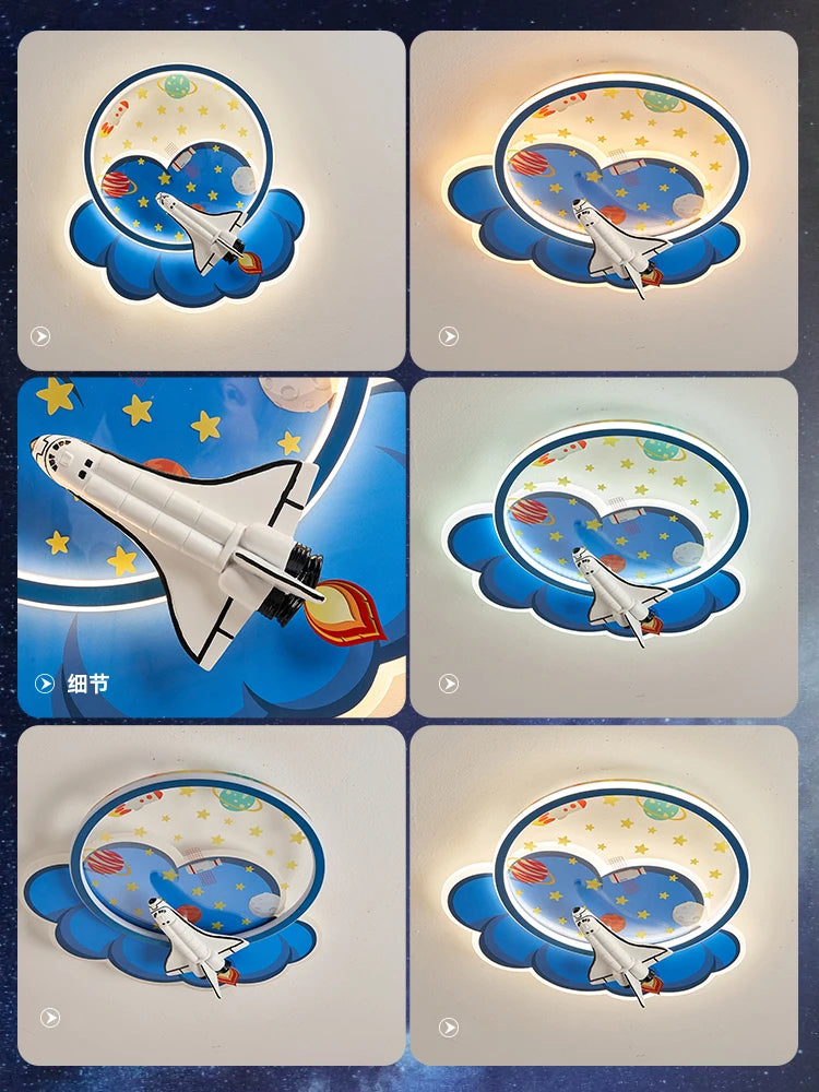 lustre d'intérieur pour enfant avec télécommande rocket lights boy - vue 6 sur 12