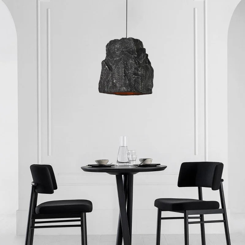lustre nordique fait main imitation pierre style wabi sabi - vue 3 sur 7