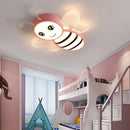 plafonnier abeille rose et or pour l'éclairage des enfants