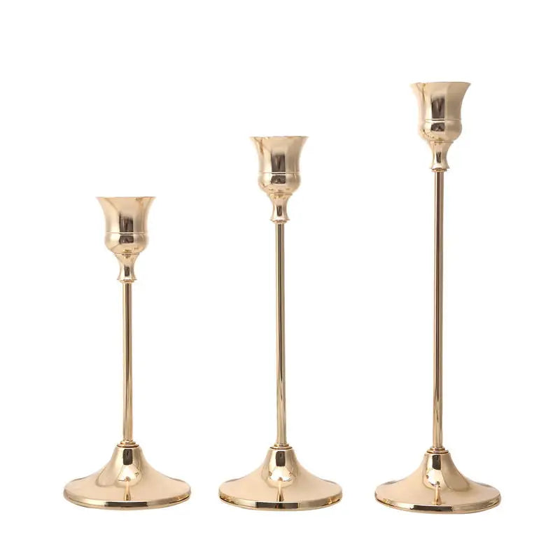 kit de bougeoirs en laiton doré pour décorations festives - vue 27 sur 26