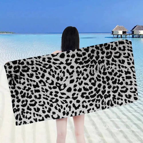 serviette de bain microfibre motif leopard vache enfant - vue 6 sur 7