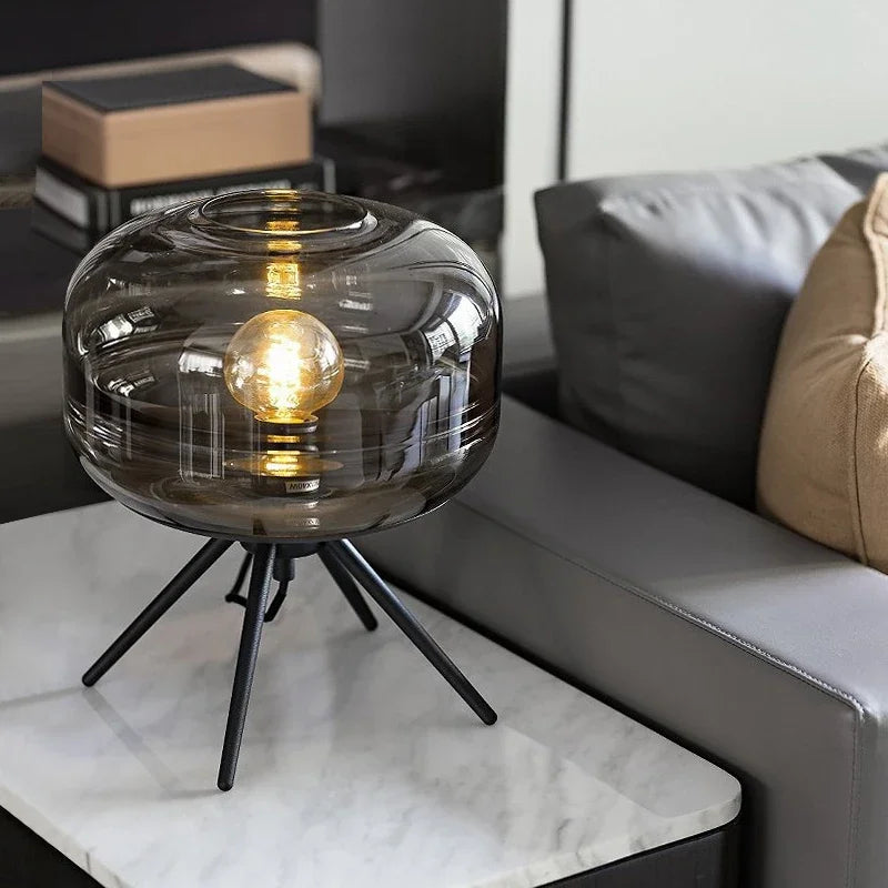 lampe de table led nordique moderne en verre pour décoration nocturne - vue 3 sur 10