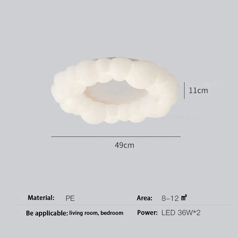 lampe nuage moderne led design anneau nordique éclairage lustre