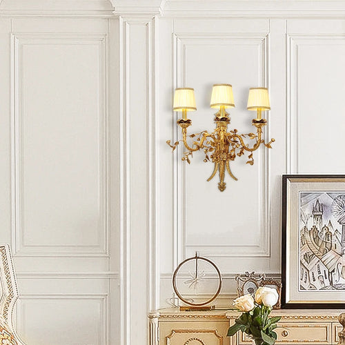applique murale vintage en laiton français médiéval pour villa européenne