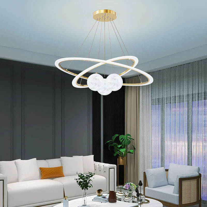 lustre en verre design nordique éclairage intérieur créatif décoratif - vue 6 sur 11