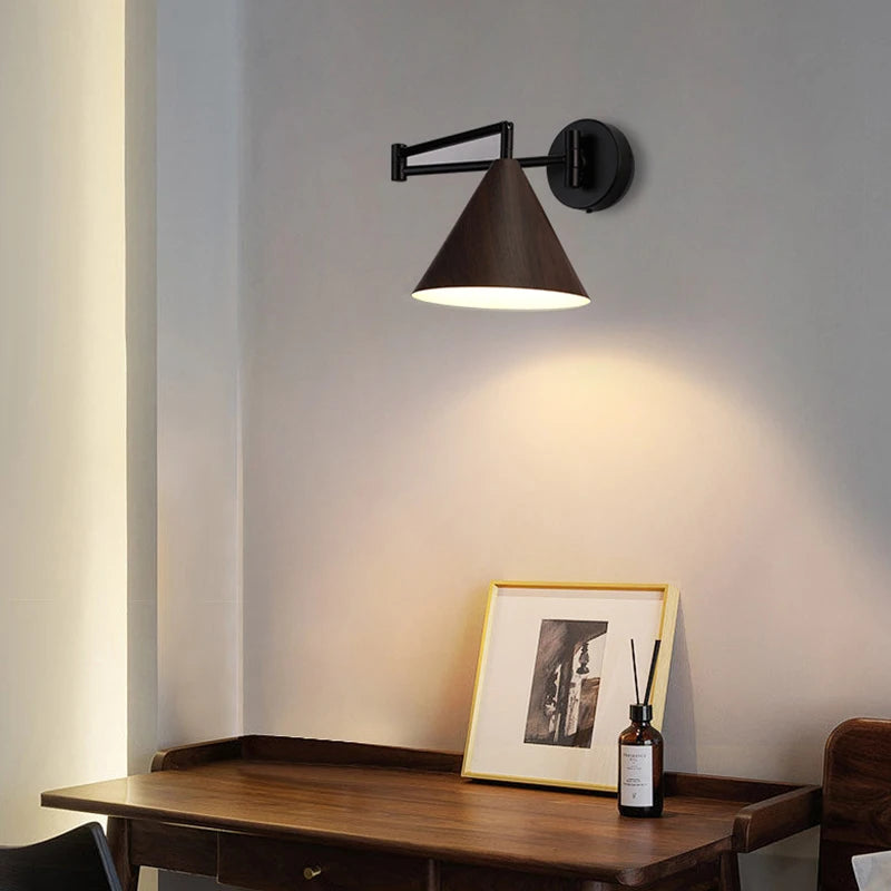 applique murale rotative en bois pour décoration intérieure moderne - vue 3 sur 8