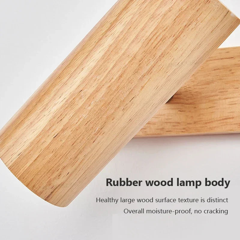 applique murale en bois nordique à led design moderne pour intérieur - vue 6 sur 10