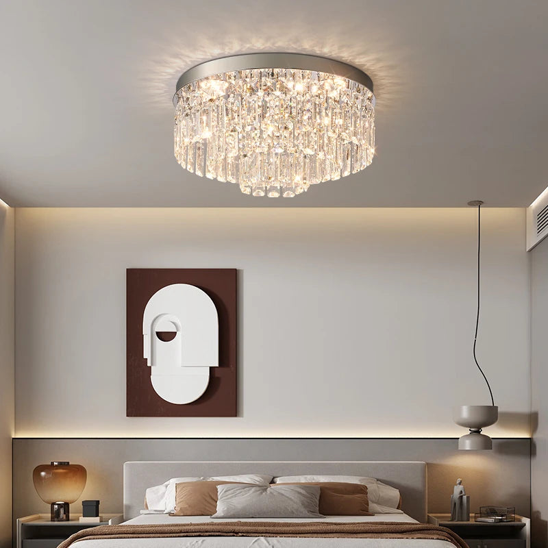 Plafonnier LED en cristal pour salon - vue 6 sur 9