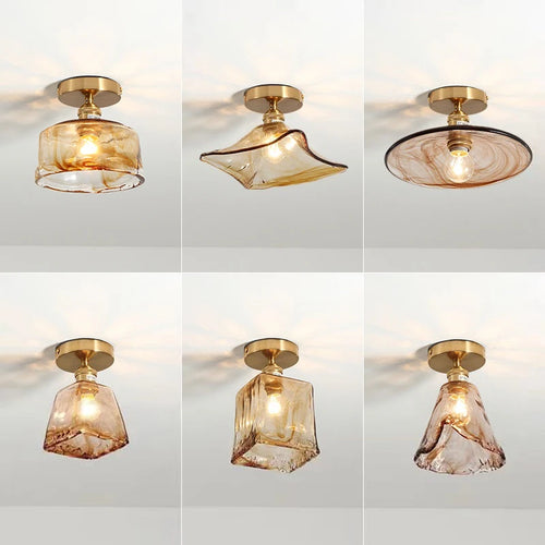 plafonnier led en verre design nordique industriel décoratif - vue 2 sur 12