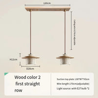 LED-Pendelleuchte im japanischen Minimalismus aus Nussbaum und Travertin