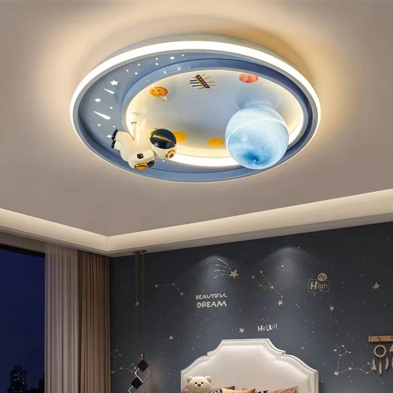 Deckenleuchte Kinderzimmer Astronaut und Einhorn Design Niedlich - vue 3 sur 8
