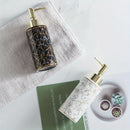 1pc Marble Pattern Ceramic Soap Dispenser,10.14oz Press Type Lotion Dispenser, Refillable Empty Bottle For Shampoo Shower Gel, B