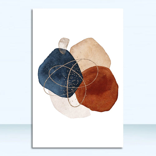 affiche murale abstraite géométrique aquarelle sur toile décorative