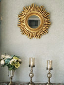 miroir décoratif mural sun apolo art designs or argent