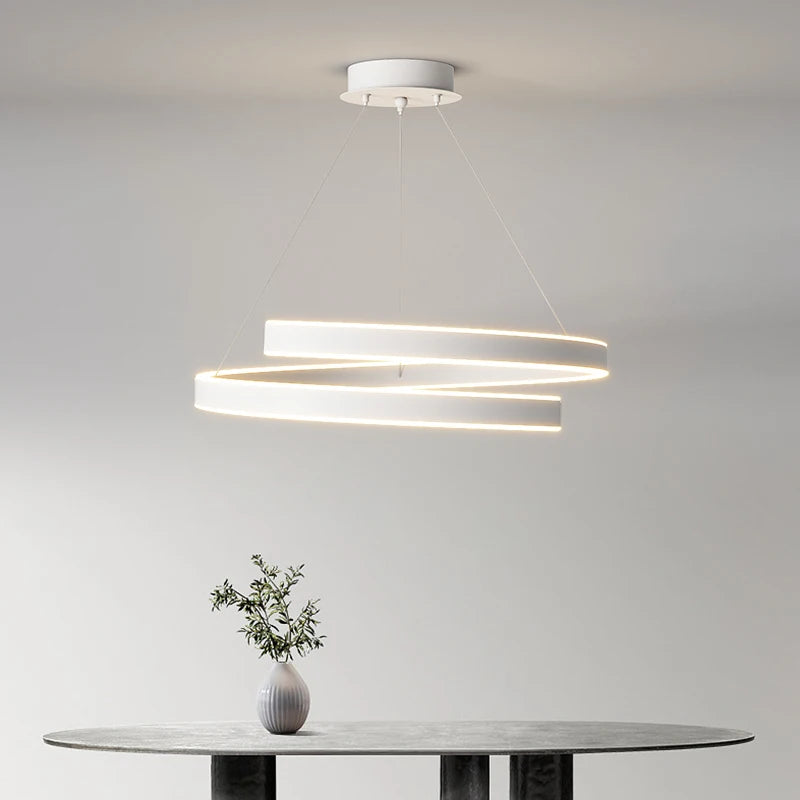 lustre led moderne pour intérieur salon salle à manger cuisine bar - vue 7 sur 12