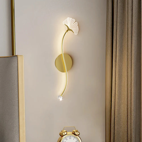 applique murale led tricolore protection yeux design feuille ginkgo - vue 2 sur 12
