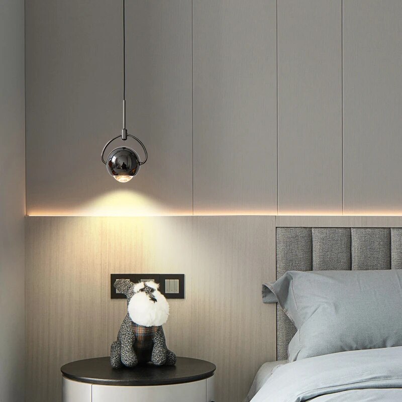 Suspension design boule accrochée LED