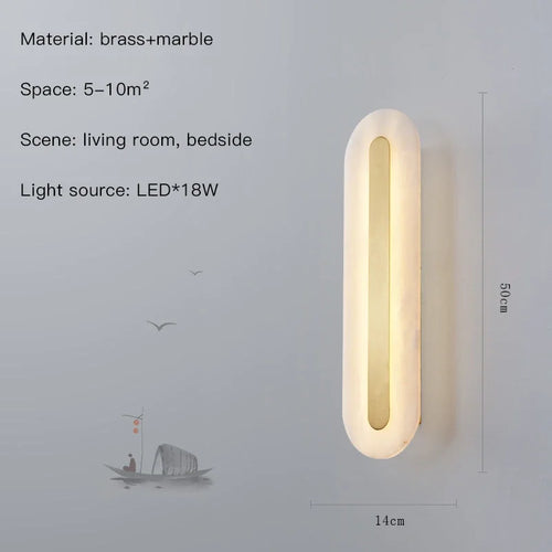 Wandleuchte aus Marmor mit dekorativem LED-Licht für modernes Interieur - vue 12 sur 12
