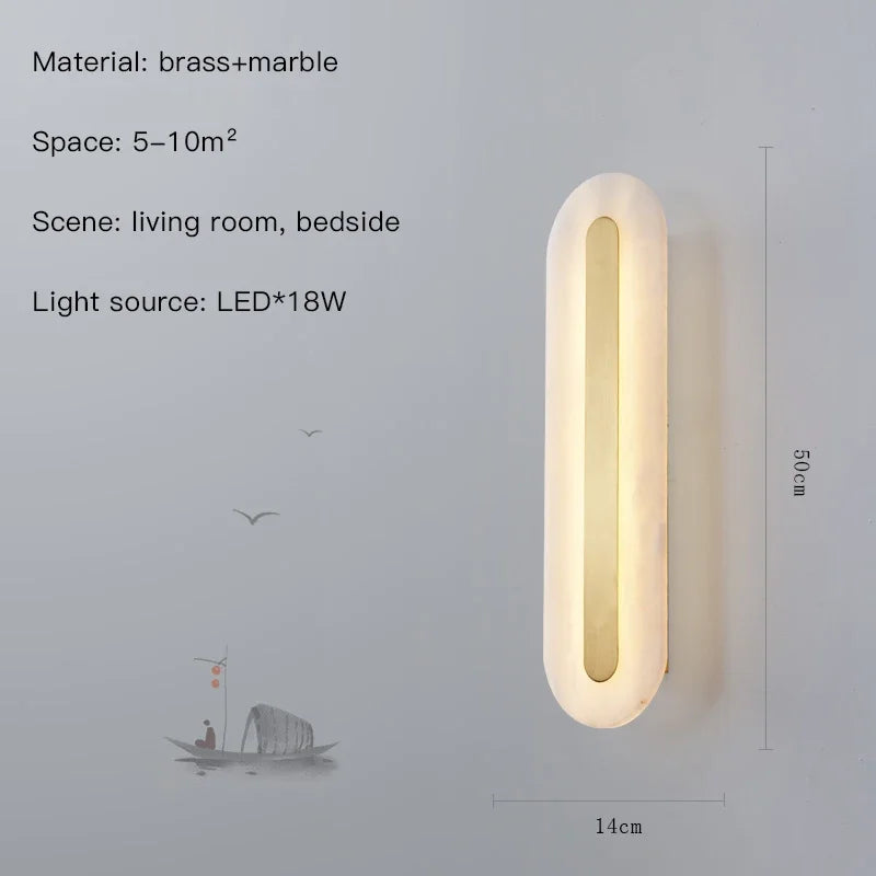 Wandleuchte aus Marmor mit dekorativem LED-Licht für modernes Interieur - vue 11 sur 12
