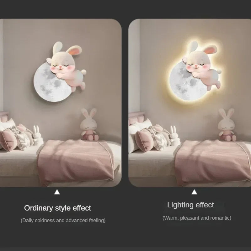 Applique murale led lapin dessin animé décoration moderne - vue 5 sur 9