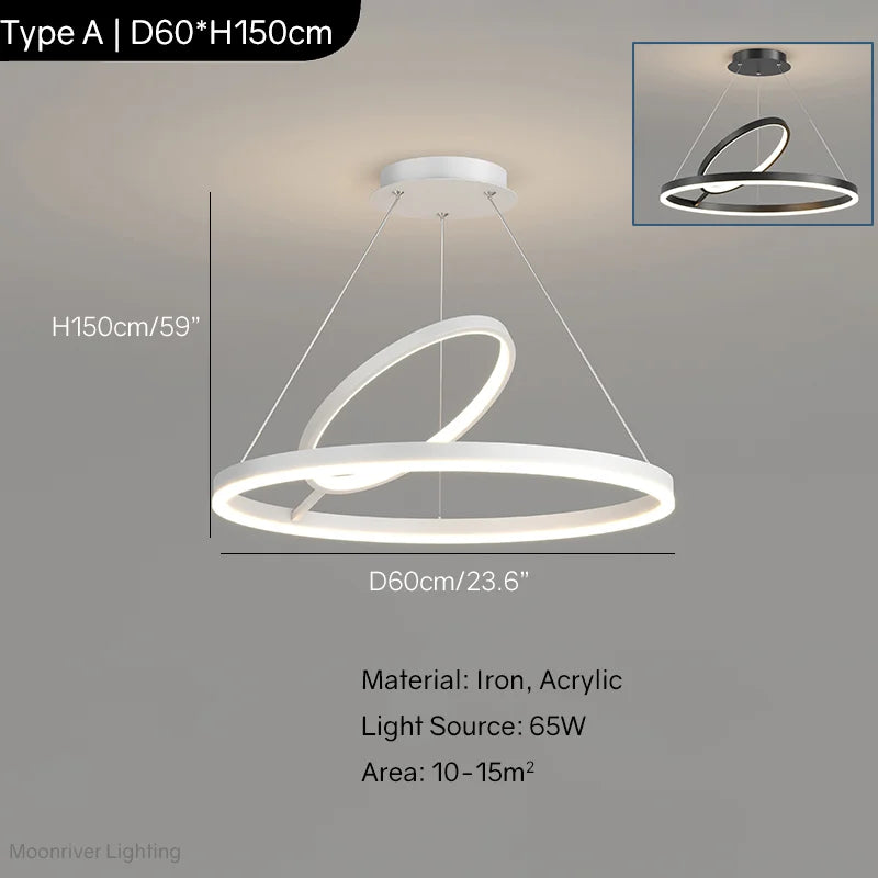 Minimalistische LED-Pendelleuchte für moderne Wohnraumdekorationen