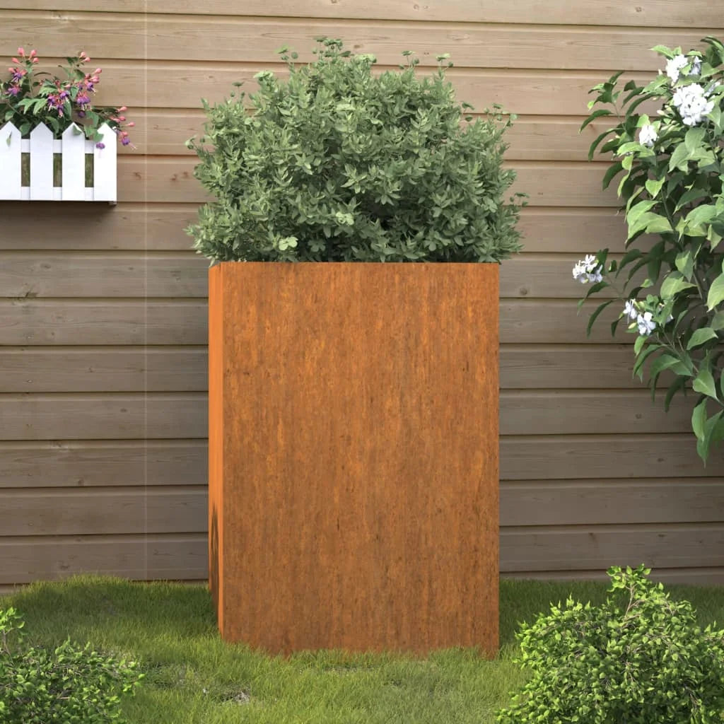 Rusty planter 52x48x75 cm corten Steel, Artefact balcony garden vegetable garden vegetable plantation box outdoor terrace garden flower Pot