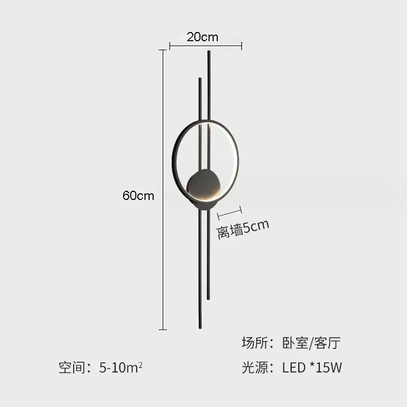 Minimalistische nordische Wandleuchte modernes kreatives Design für Innenräume