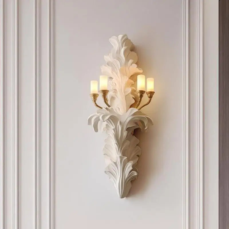 applique murale vintage en plâtre design art en relief à led