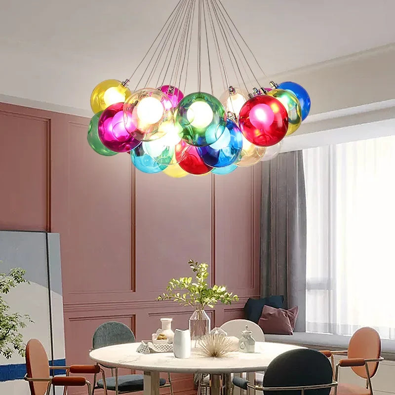 Moderner LED-Kronleuchter aus Glas mit Blaseneffekt für Geschäfte - vue 5 sur 14