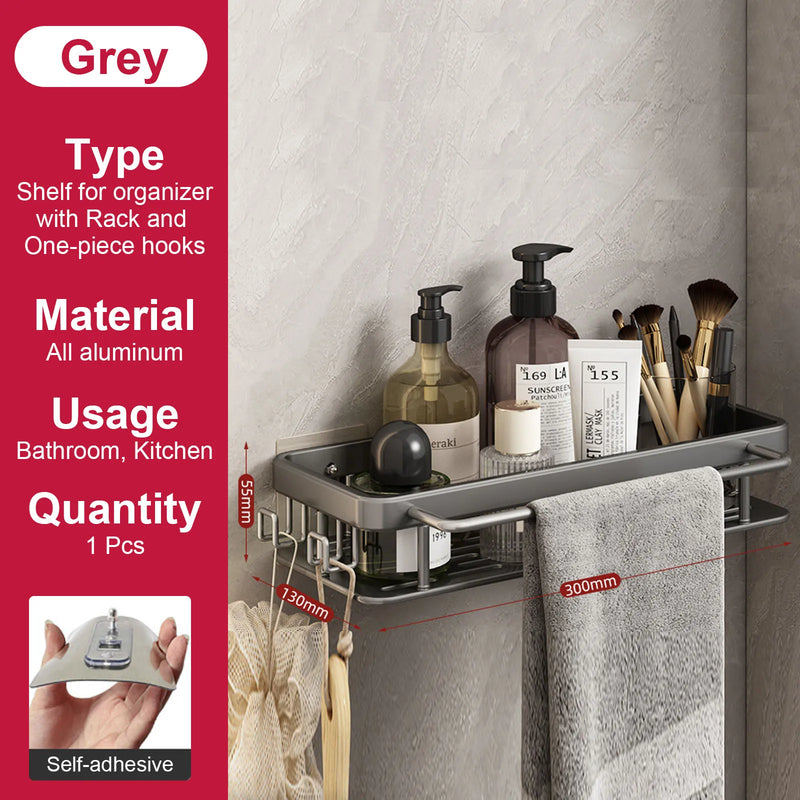 etagère murale sans perçage pour rangement de salle de bain et cuisine