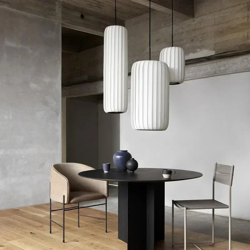 suspension en tissu japonais luminaires artistiques modernes minimalistes - vue 3 sur 9