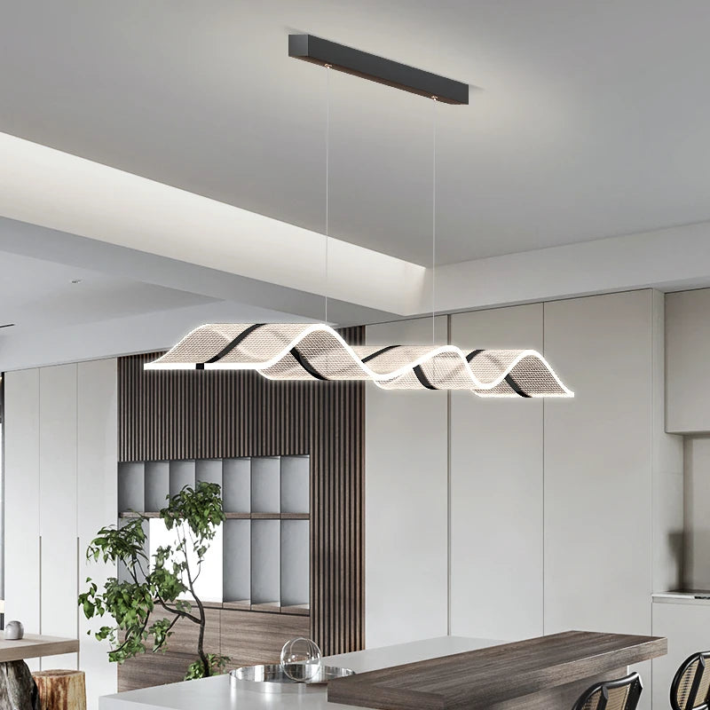 suspension acrylique forme de vague moderne nordique