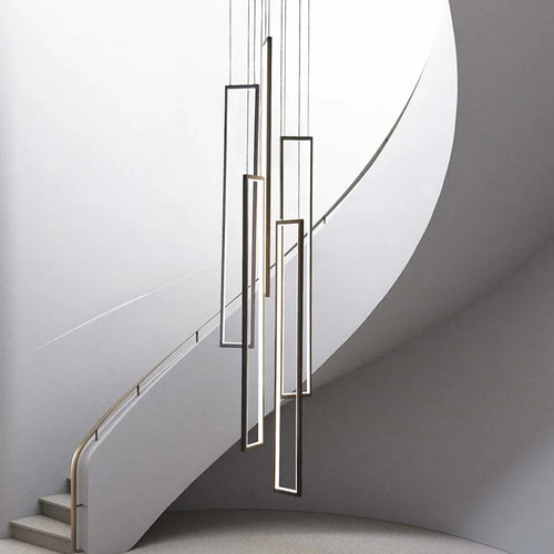 lustre moderne simple led nordique luxe duplex loft rotatif